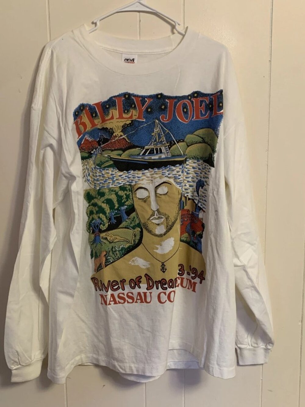 Billy Joel River of Dreams Concert Tour 93-94 LONG Sleeve Mens Sz 2X NASSAU Read